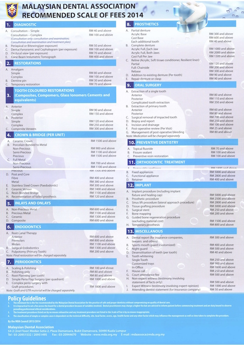 MDA Scale of Fees 2014 mini