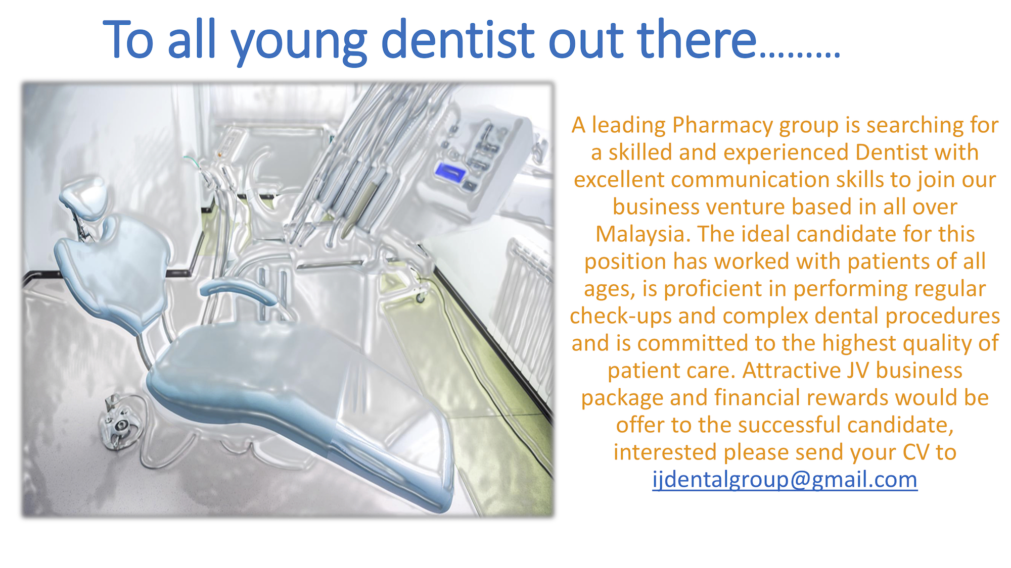 Pharmacy Group Looking For Dentists .. Dental Clinics, Dentists