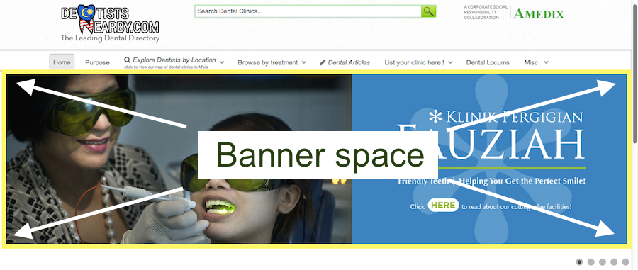 Banner space example arrows